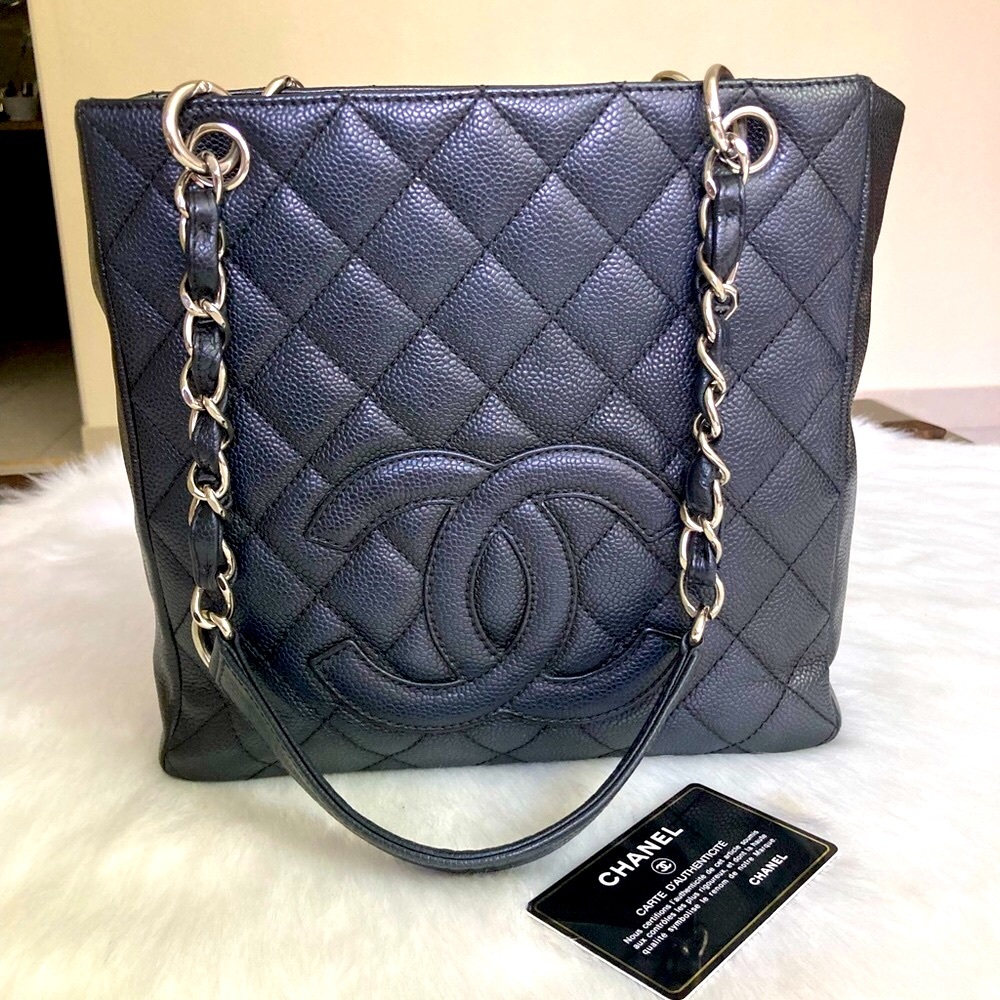 Auth Chanel Caviar Petite Shopper Tote Bag - Picture 3 of 17